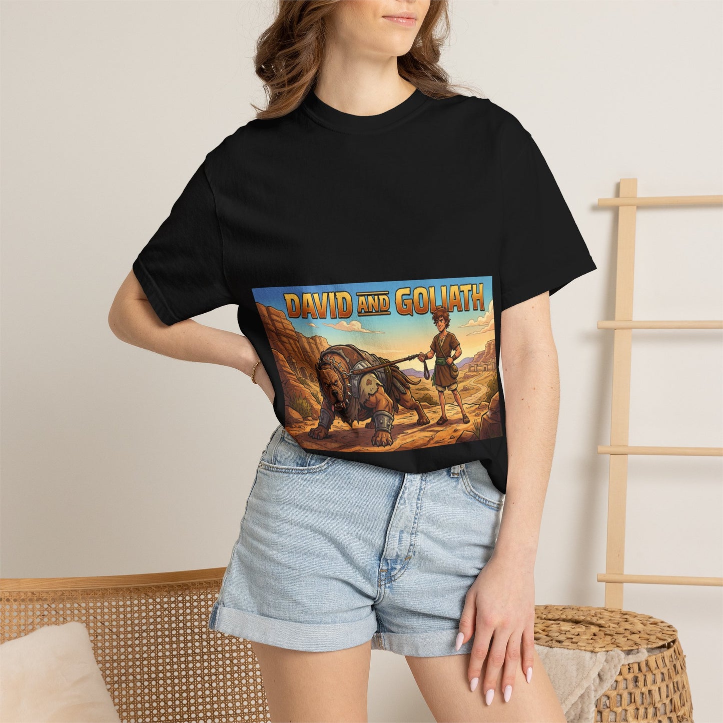 David and Goliath Graphic T-Shirt — Biblical Vintage Adventure Tee