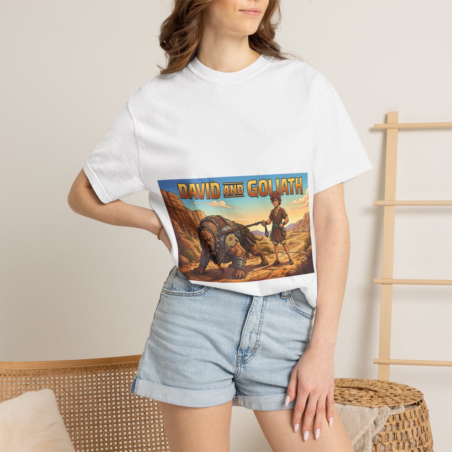 David and Goliath Graphic T-Shirt — Biblical Vintage Adventure Tee