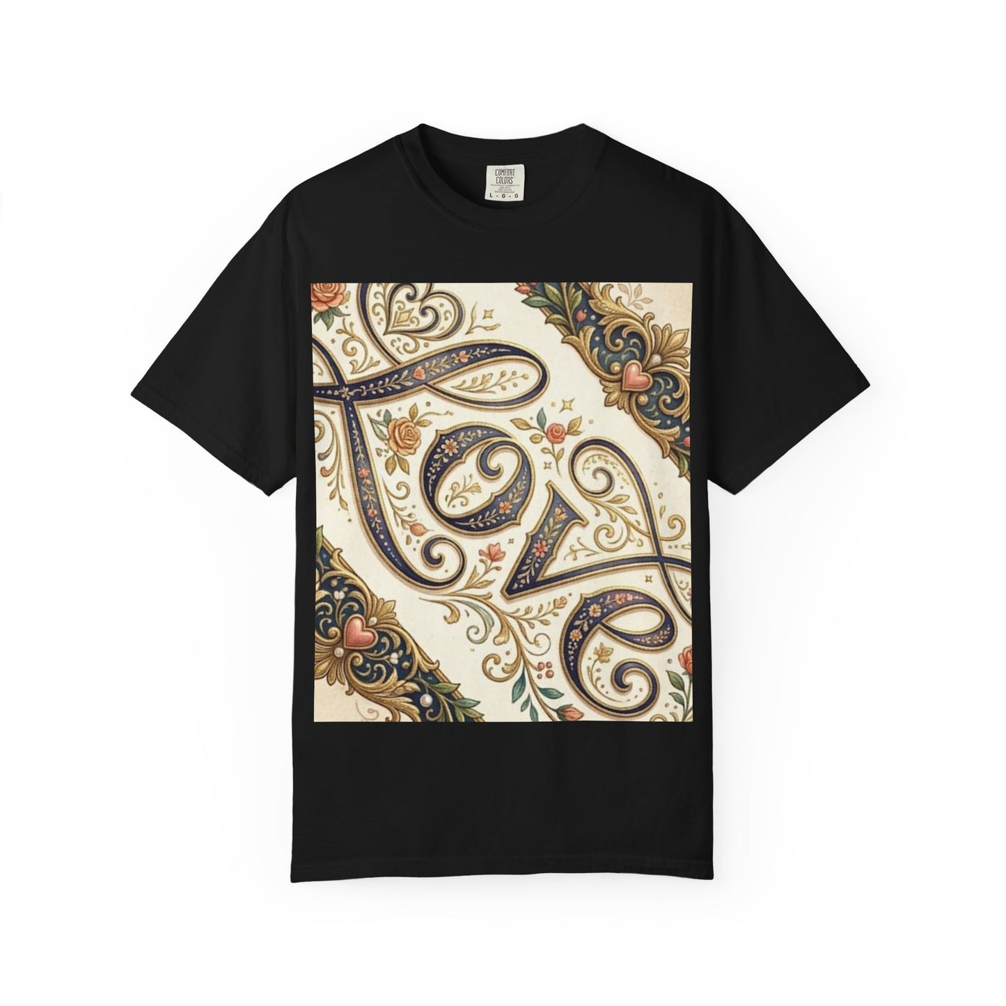 Love Paisley T-Shirt — Vintage Floral Calligraphy Tee