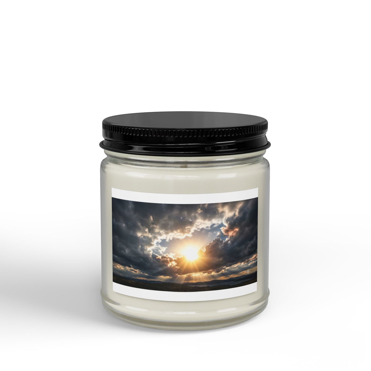 Sunrise Amber Soy Candle — Scented Jar Candle with Black Lid (4oz & 9oz)