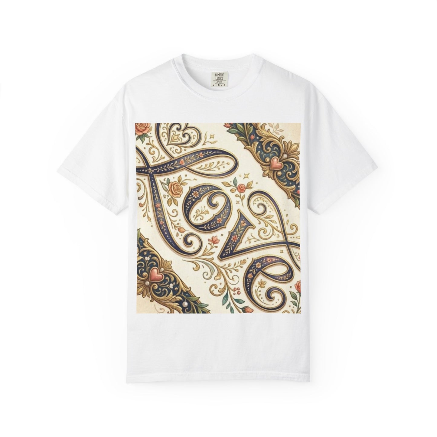 Love Paisley T-Shirt — Vintage Floral Calligraphy Tee