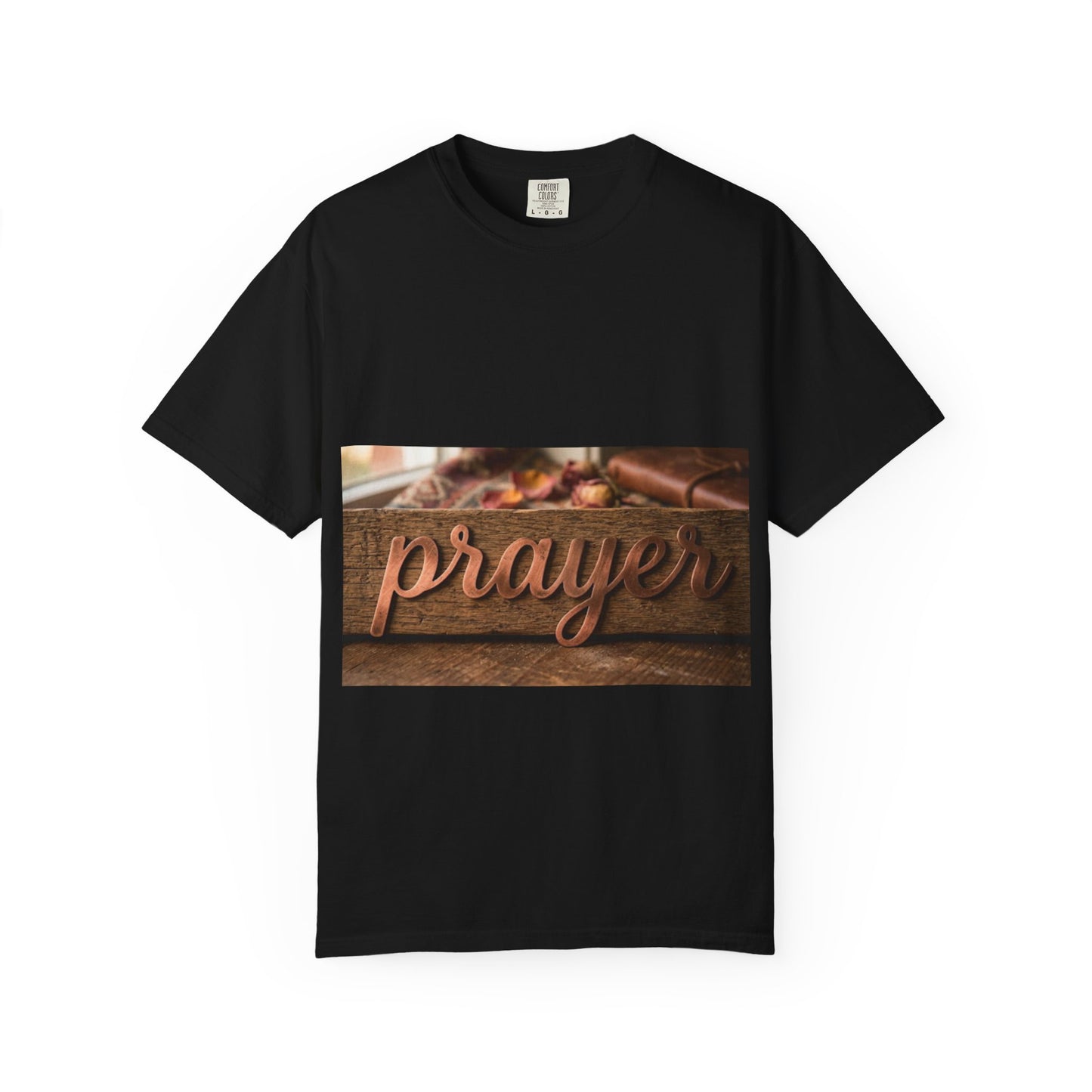 Prayer Wood Script T-Shirt — Faith-Inspired Christian Tee