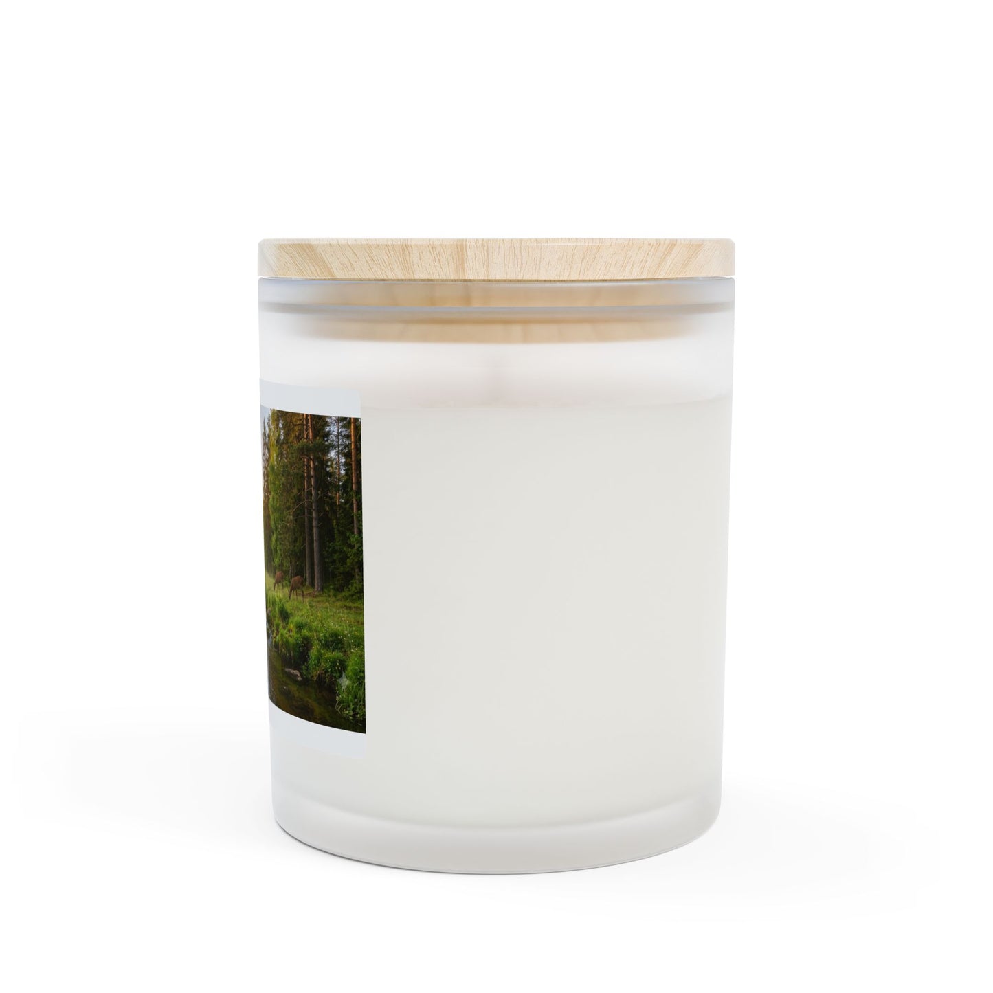 Frosted Glass Candle — Psalm 23:2-3 River Scene Scented Candle