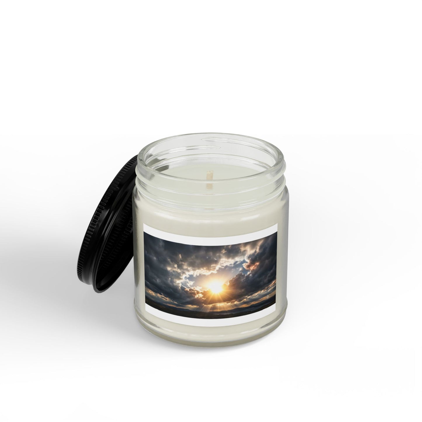 Sunrise Amber Soy Candle — Scented Jar Candle with Black Lid (4oz & 9oz)