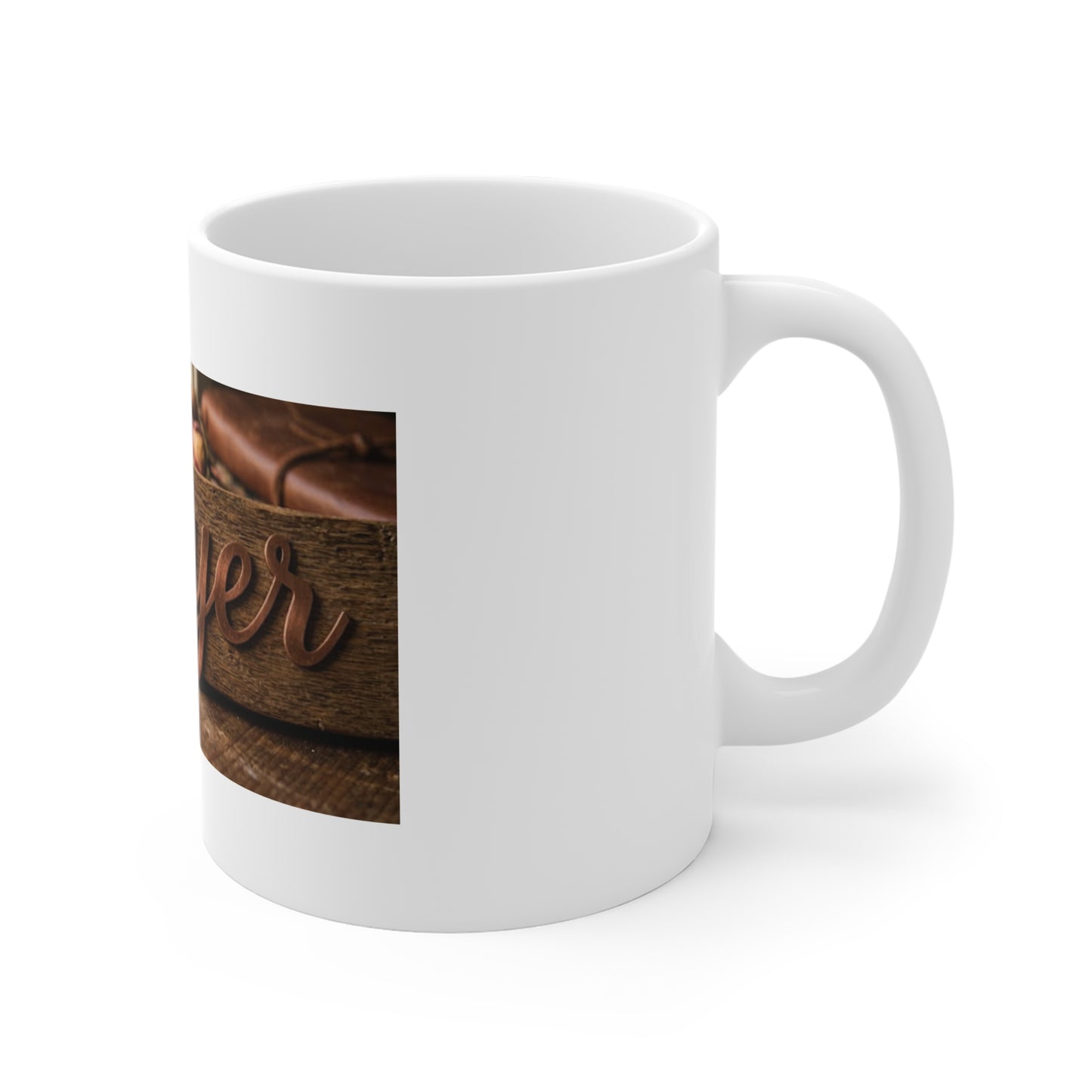 Prayer Ceramic Mug — Rustic Faith Coffee Cup, 11oz Inspirational Gift