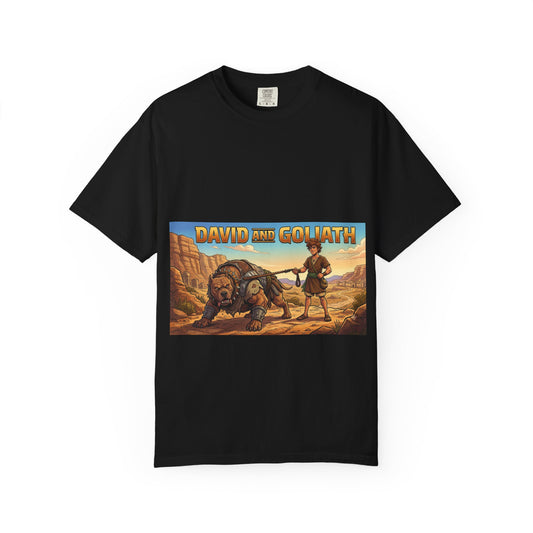 David and Goliath Graphic T-Shirt — Biblical Vintage Adventure Tee