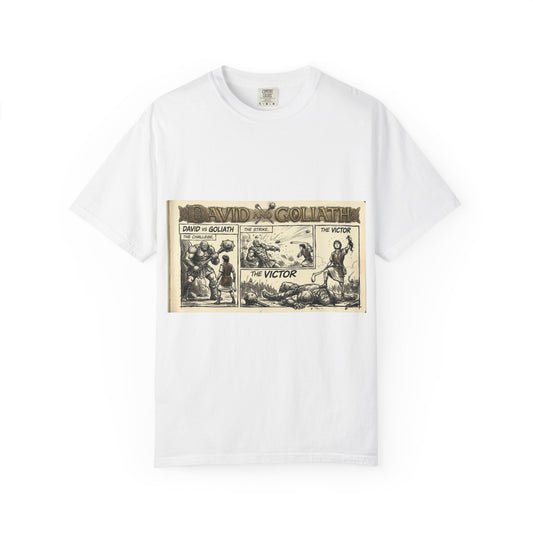 David vs Goliath Vintage Comic T-Shirt — 'The Victor' Graphic Tee