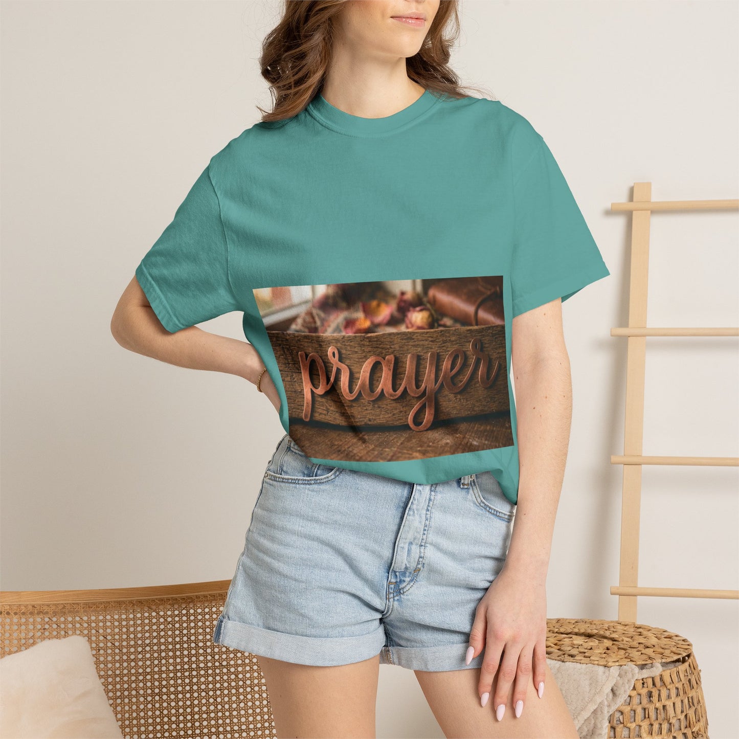 Prayer Wood Script T-Shirt — Faith-Inspired Christian Tee
