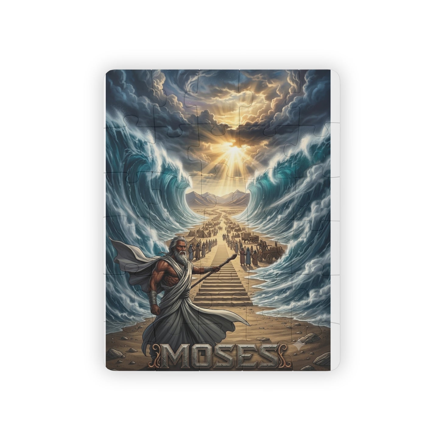 Moses Parting the Sea 30-Piece Kids Puzzle — Biblical Adventure Activity