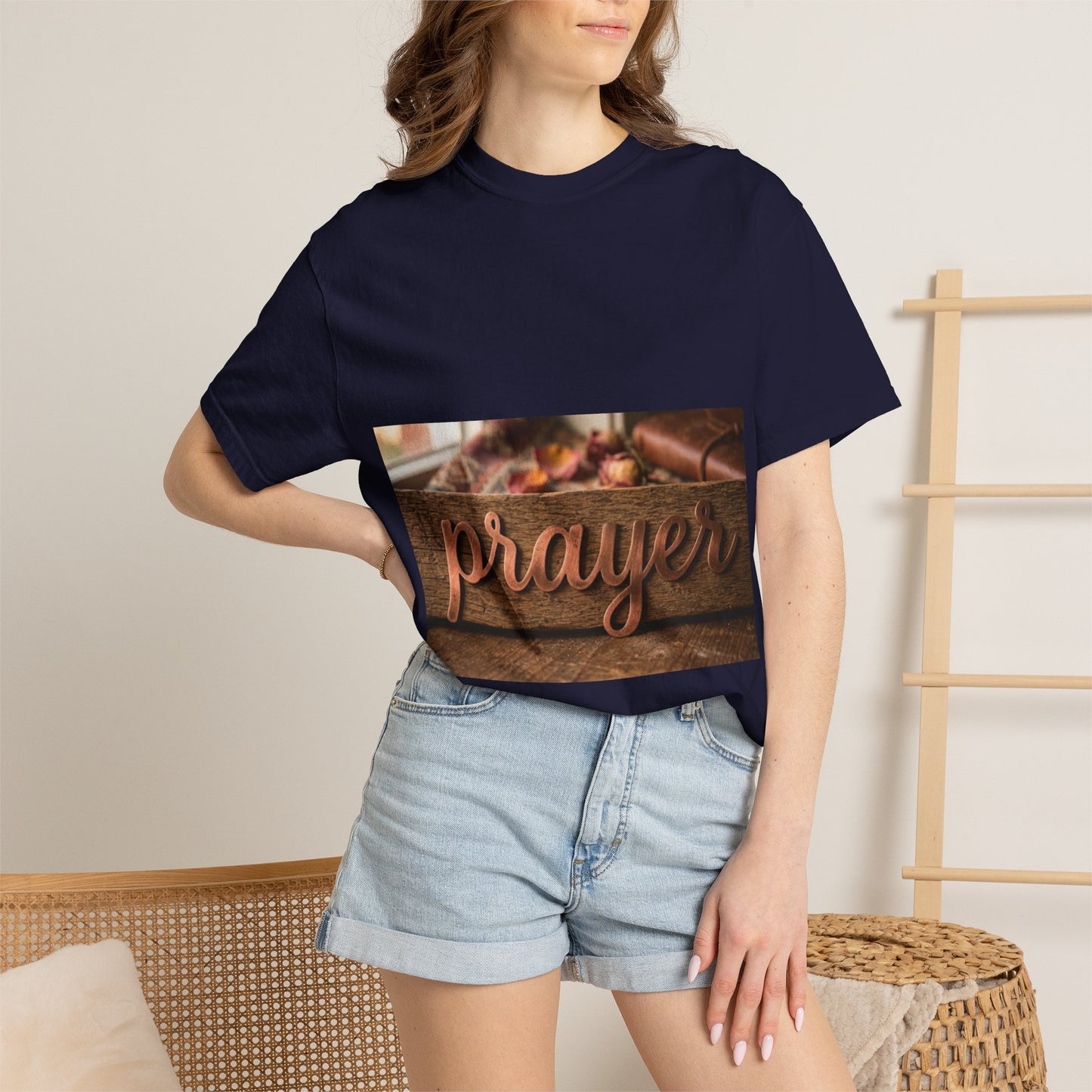 Prayer Wood Script T-Shirt — Faith-Inspired Christian Tee