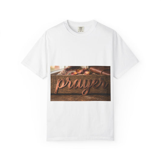 Prayer Wood Script T-Shirt — Faith-Inspired Christian Tee
