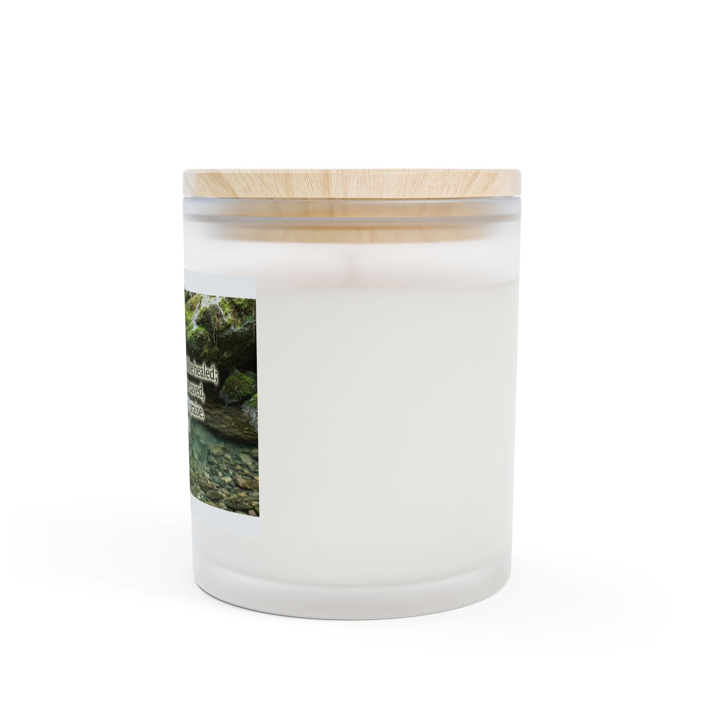 Inspirational Scripture Candle — Jeremiah 17:14 Frosted Glass 11oz
